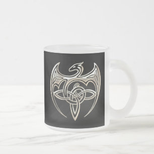 Tasse Givré Le Celtic Trine de dragon argenté et noir noue