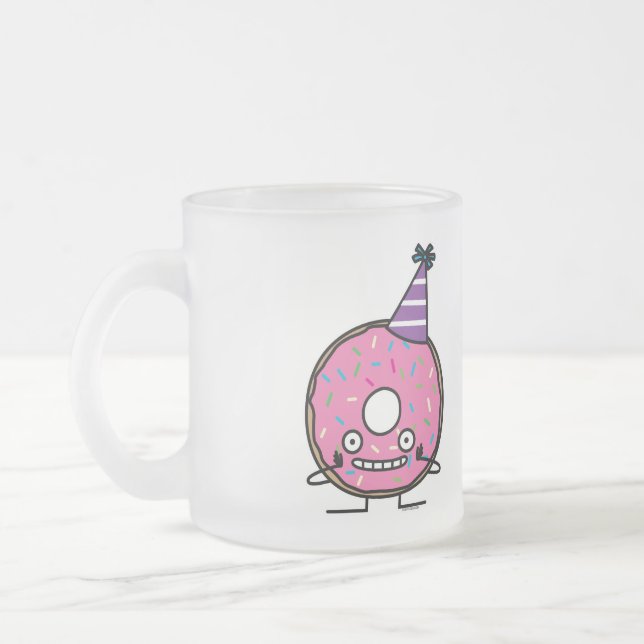 Tasse Givré Le glaçage de rose de beignet d'anniversaire (Gauche)