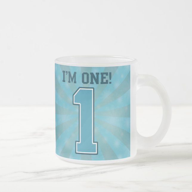 Tasse Givré Le premier garçon d'anniversaire, j'ai un ans, le (Droit)