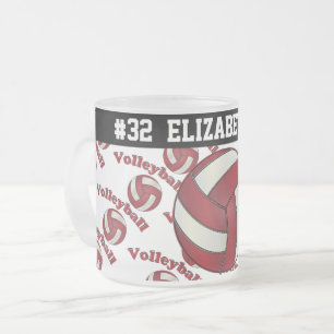 Tasse Givré Le volleyball rouge foncé   personnalisent