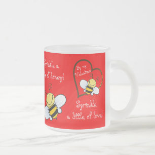 Tasse Givré Les Abeilles mignonnes Soyez Mon Valentin Rouge