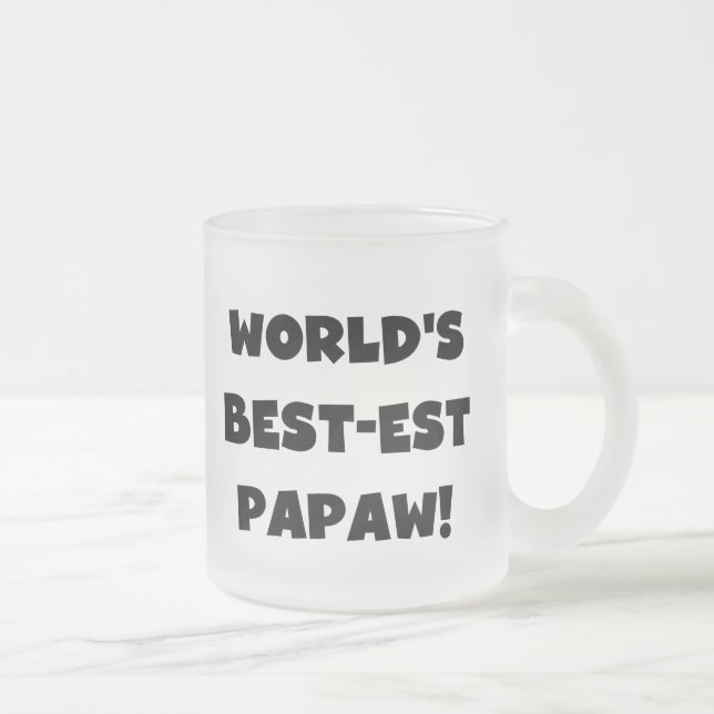 Tasse Givré Les meilleurs cadeaux Papaw du monde de Black Text (Droit)