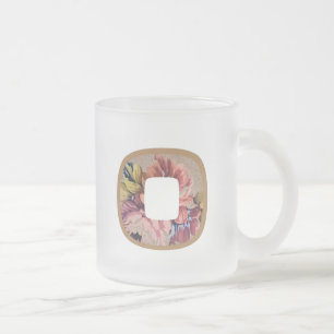 Tasse Givré LETTRE INITIALE Florale Rustique O MONogramme