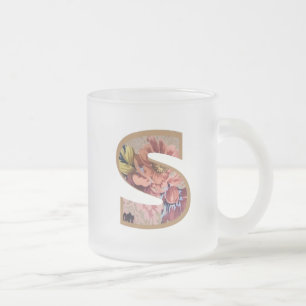Tasse Givré LETTRE INITIALE Florale Rustique S MONogramme