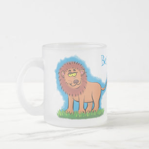 Tasse Givré Lion joyeux avec dessin animé de papillon