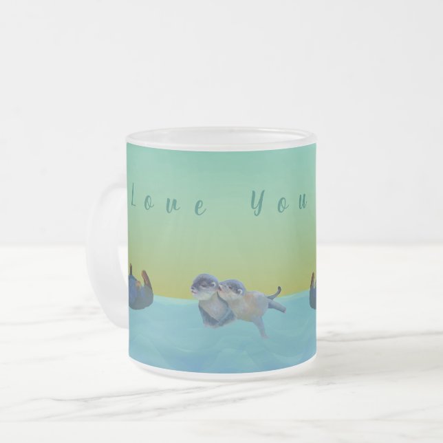Tasse Givré Loutres jouant l'eau (Devant gauche)