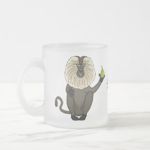 Tasse Givré Macaque singe à queue de lion de dessin animé drôl