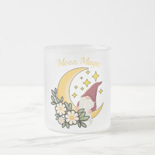 Tasse Givré Magie Lunaire Gnome Mignon sur Fleur de Lune Crois