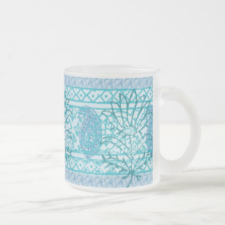 Tasse Givré Magnétique en verre givré - bleu indien