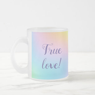 Tasse Givré Magnifique Pastel Rainbow Mariage "True Love !"