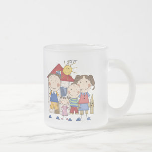 Tasse Givré Maman, papa, grand garçon, petite famille de fill