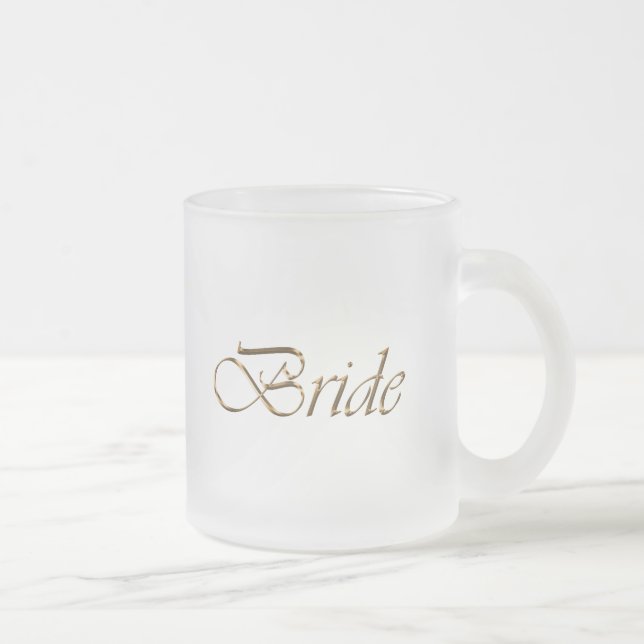 Tasse Givré Mariée, écriture or élégant chic (Droit)