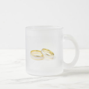 Tasse Givré Mariée Fête de douche Époux Amour Anneaux de maria