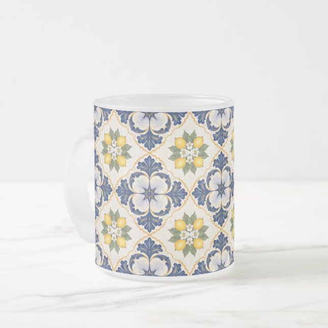 Tasse Givré Mediterranean Lemon Tile Italian Talavera (Devant gauche)