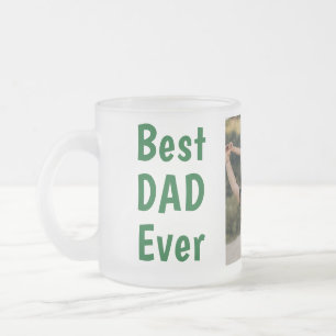 Tasse Givré Meilleur papa que jamais photo moderne verte Fête