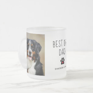 Tasse Givré Meilleur père de chien   Deux photos Texte manuscr