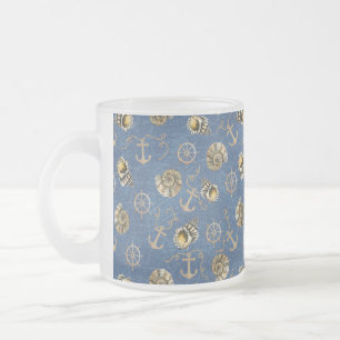 Tasse Givré mer bleu marine seashelles