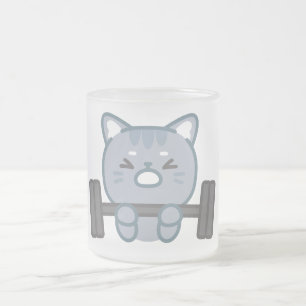 Tasse Givré mignon chat gymnase design   chat gym amant design