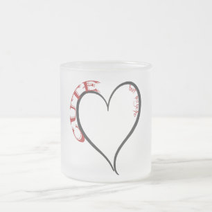 Tasse Givré Mignonne mais Psycho Coeur Noir Rouge Police