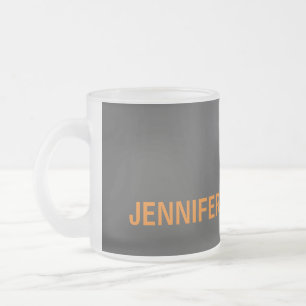 Tasse Givré Moderne minimaliste Ajoutez Votre Nom Gris