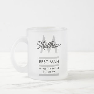 Tasse Givré Moderne Noir et Or Ajouter Nom & Monogramme Témoin