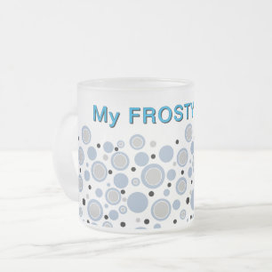 Tasse Givré Mon ardoise glacée bleu ardoise Cercles géométriqu