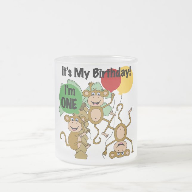 Tasse Givré Monkey Shine 1er Anniversaire Tshirts et cadeaux (Centre)
