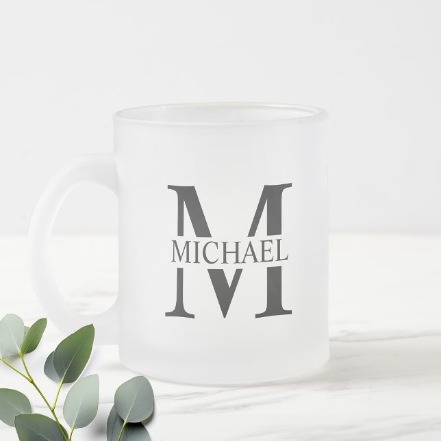 Tasse Givré Monogramme et nom personnalisés (Créateur téléchargé)