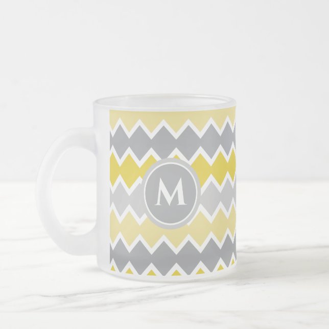 Tasse Givré Monogramme Motif jaune et gris (Gauche)