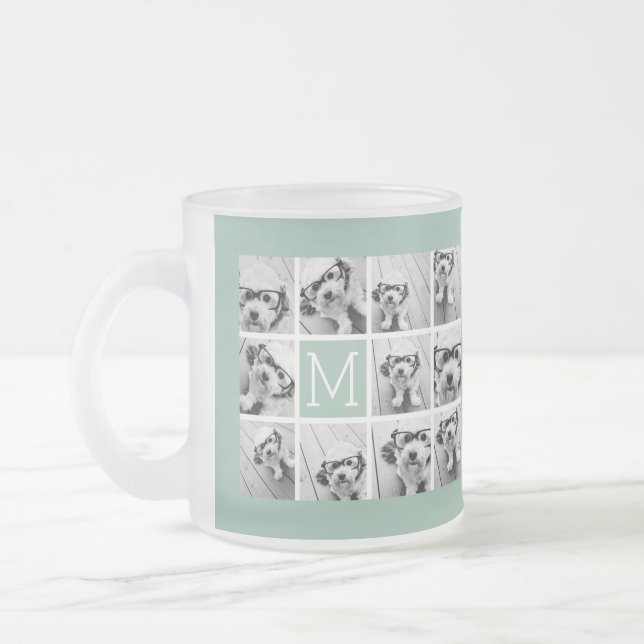 Tasse Givré Monogramme personnalisé photo Collage de photo uni (Gauche)