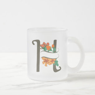 Tasse Givré Monographie florale H lettre majuscule