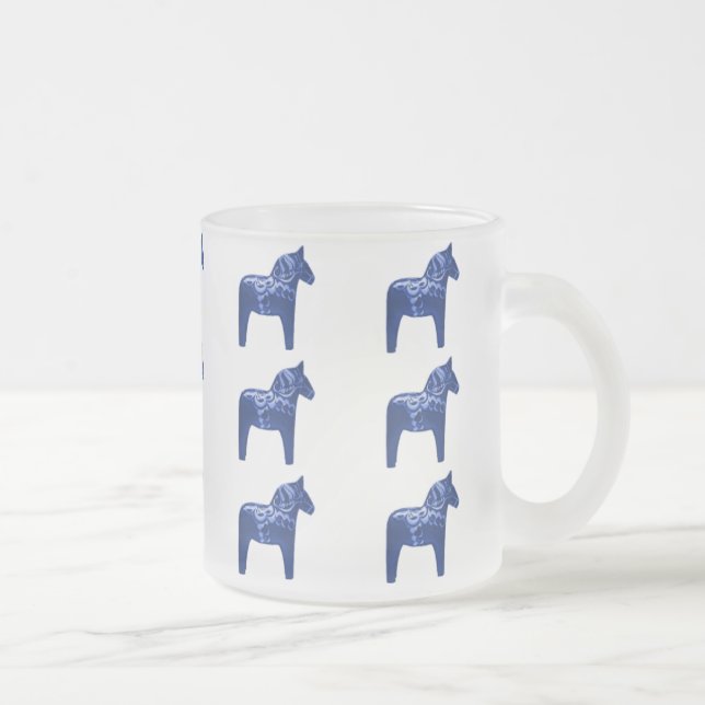 Tasse Givré Motif bleu suédois de cheval de Dala (Droit)