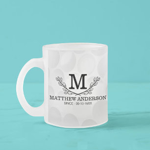Tasse Givré Motif de balle de golf personnalisé Nom Monogramme