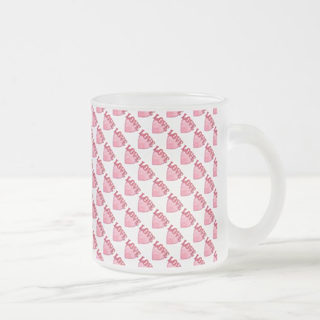 Tasse Givré Motif de coeur d'amour rose (Droit)