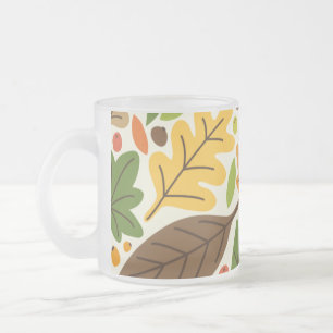 Tasse Givré Motif de feuilles d'automne colorées et de glands