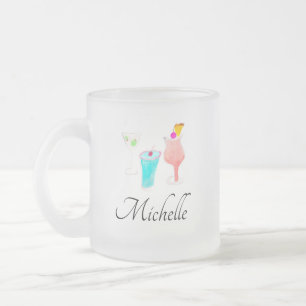 Tasse Givré Motif de Margarita de cocktail à l'aquarelle   Nom