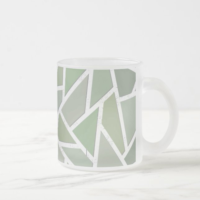 Tasse Givré Motif de mosaïque vert olive (Droit)