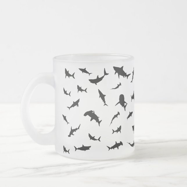Tasse Givré Motif de requin-baleine noire et blanche Ombre (Gauche)