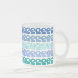 Tasse Givré Motif des vagues modernes dans les tons bleus