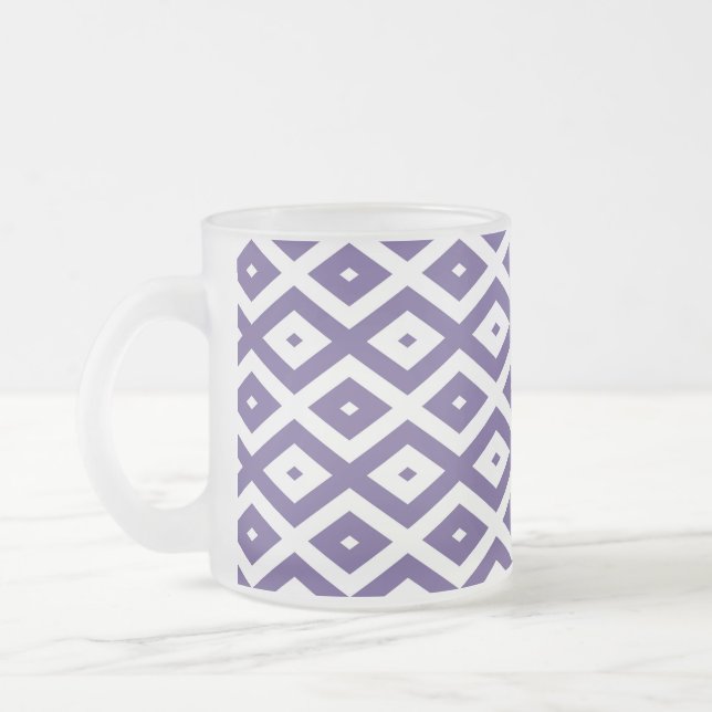 Tasse Givré Motif diamant ultra violet et blanc (Gauche)