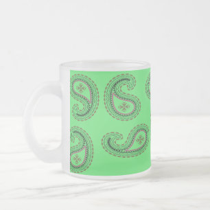 Tasse Givré Motif en cachemire décoratif sur vert