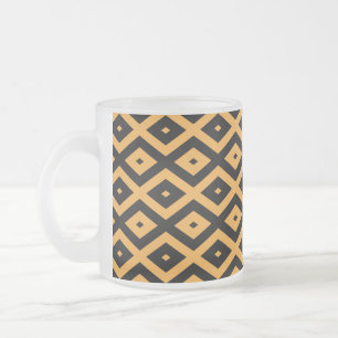 Tasse Givré Motif en diamant jaune et noir