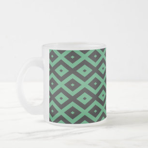 Tasse Givré Motif en diamant vert et noir
