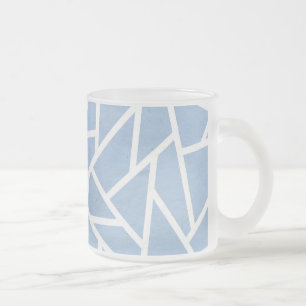 Tasse Givré Motif en mosaïque bleu pâle et blanc