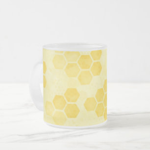 Tasse Givré Motif en nid d'abeille jaune pastel