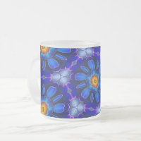 Motif Fleurs bleues Abstraites