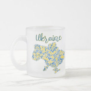 Tasse Givré Motif folklorique et typographie ukrainienne