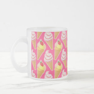 Tasse Givré Motif rose Kawaii avec crème glacée aux fraises