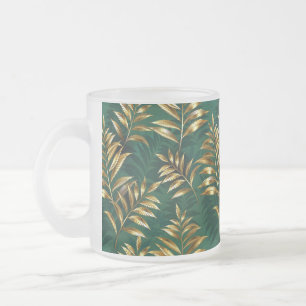 Tasse Givré Motif sans couture avec des fougères dorées