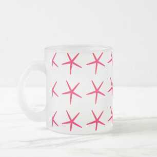 Tasse Givré Motifs d'étoiles de mer Rose Blanc Marin Cadeau Mi